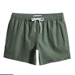 MaaMgic 5.5 Inch Inseam Stretch Solid olive Swim Trunks